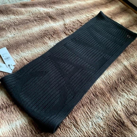 Calvin Klein Plaited Logo Loop Black Infinity Scarf - Picture 1 of 6